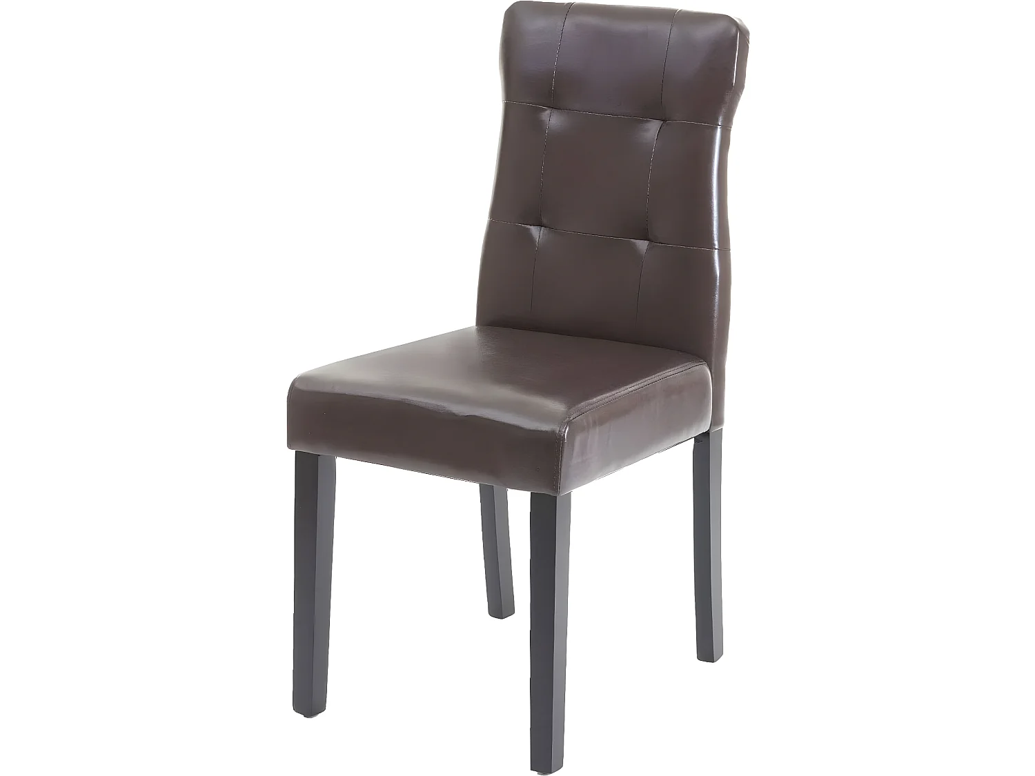 Lot de 2 chaises en synthétique marron pieds en bois foncé CDS04444