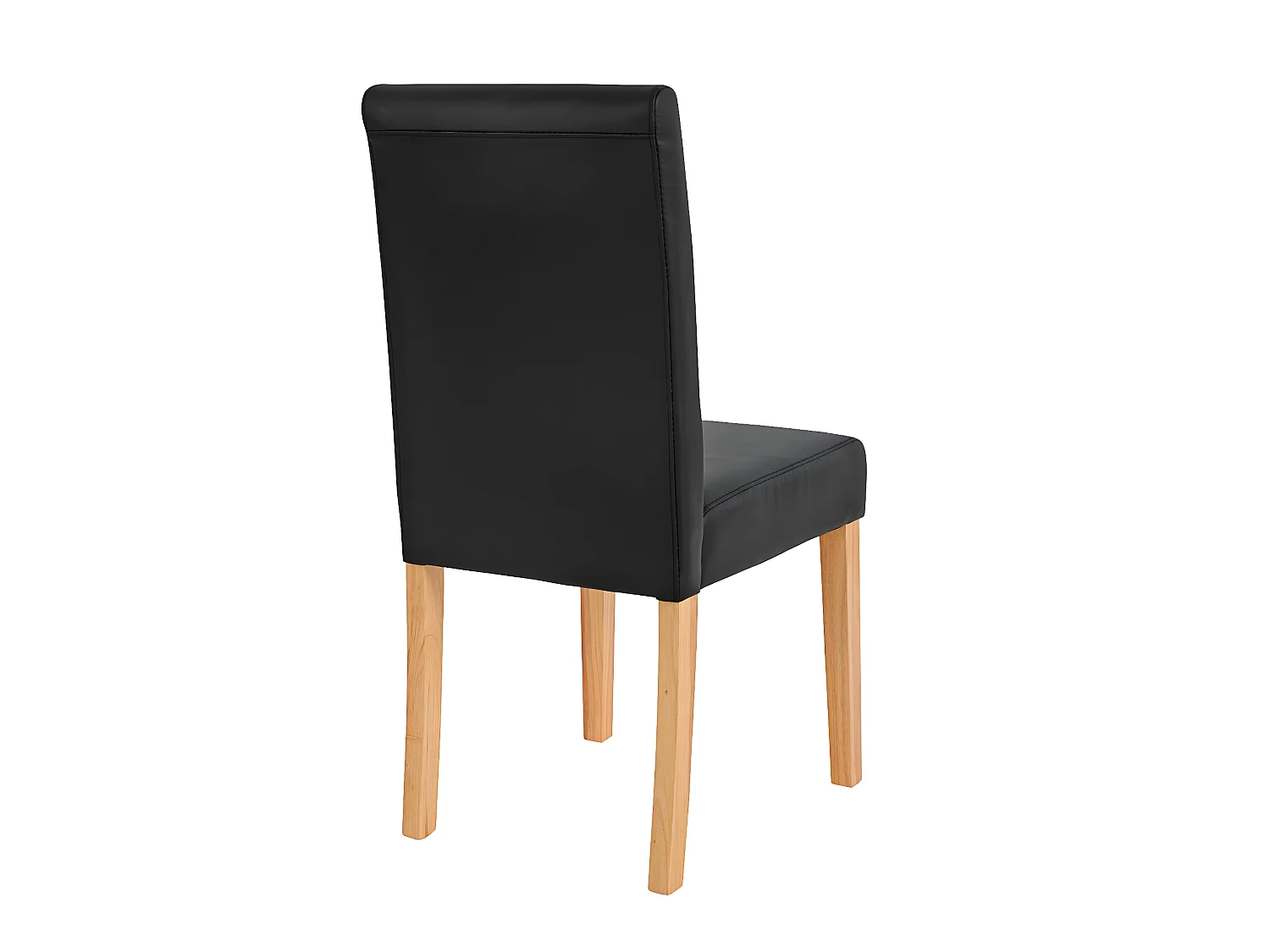 Lot de 6 chaises de salle à manger synthétique noir mat pieds clairs CDS04236