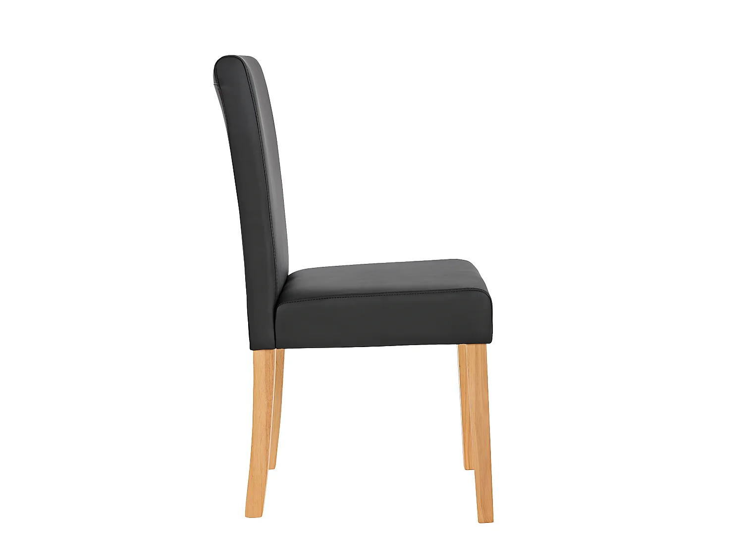 Lot de 6 chaises de salle à manger synthétique noir mat pieds clairs CDS04236