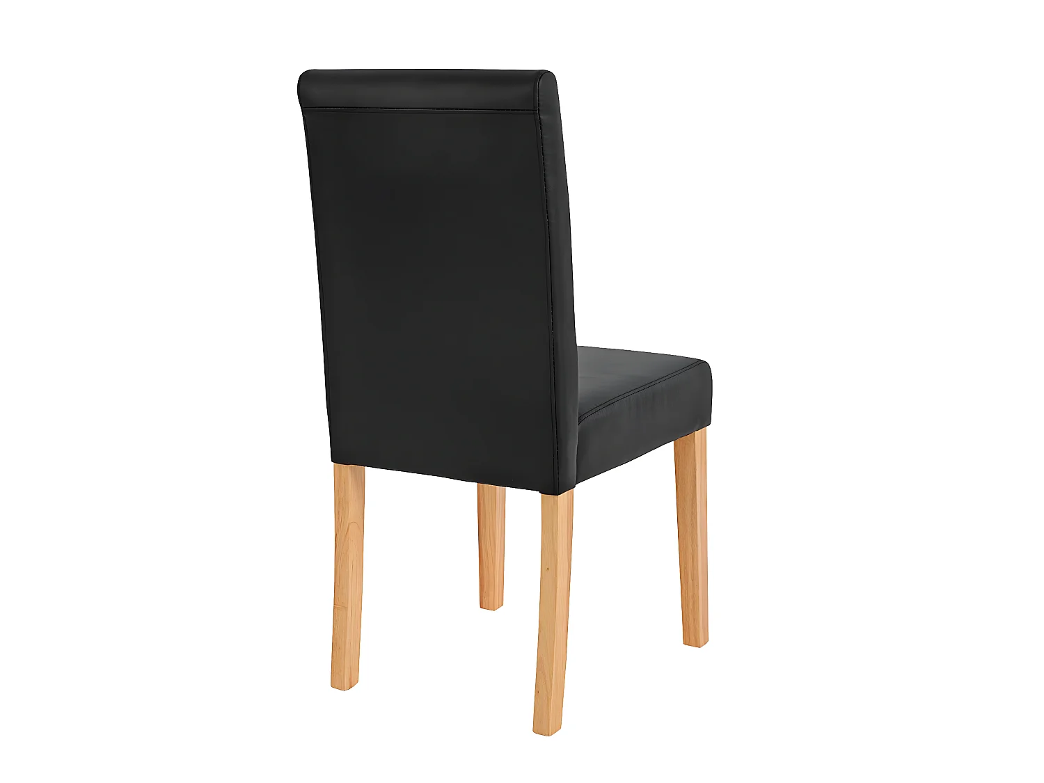 Lot de 6 chaises de salle à manger synthétique noir mat pieds clairs CDS04236