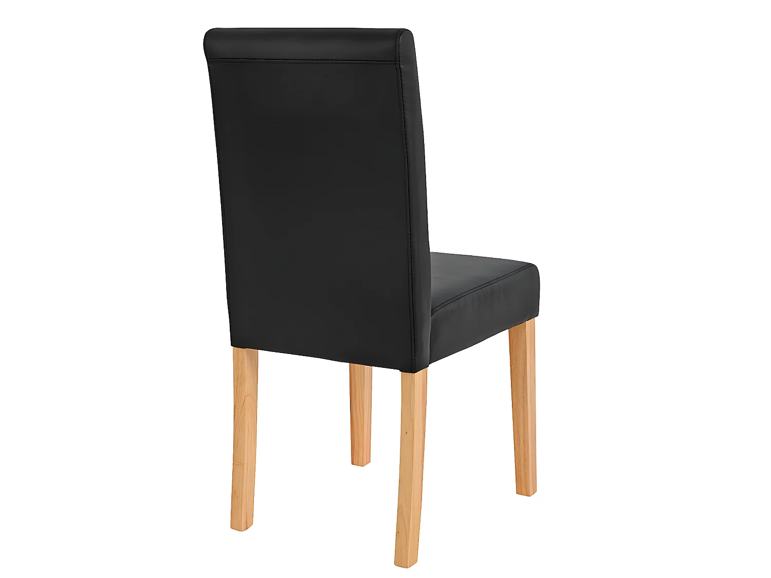 Lot de 6 chaises de salle à manger synthétique noir mat pieds clairs CDS04236