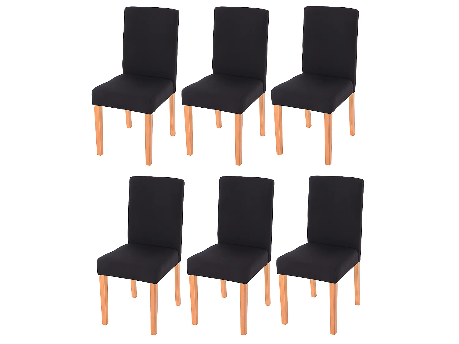 Lot de 6 chaises de salle à manger cuisine en tissu gris anthracite pieds en bois clair design moderne 04_0000712