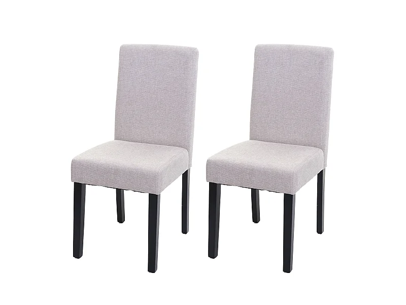 Lot de 2 chaises de salle à manger en tissu crème pieds foncés CDS04460