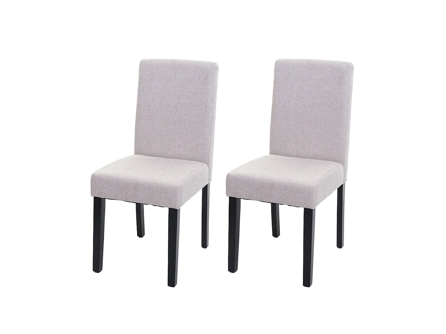 Lot de 2 chaises de salle à manger en tissu crème pieds foncés CDS04460