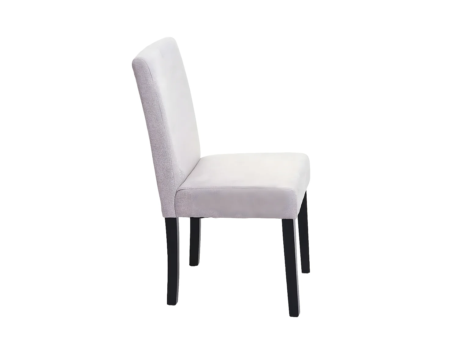 Lot de 2 chaises de salle à manger en tissu crème pieds foncés CDS04460