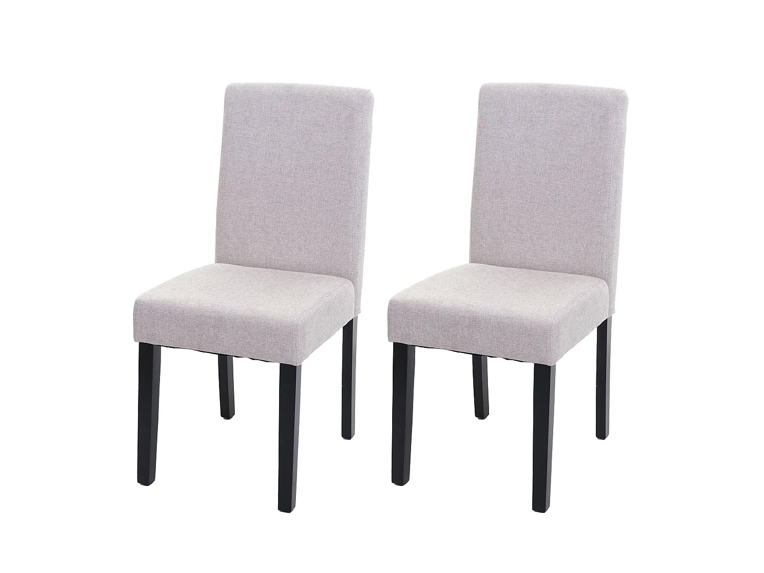 Lot de 2 chaises de salle à manger en tissu crème pieds foncés CDS04460