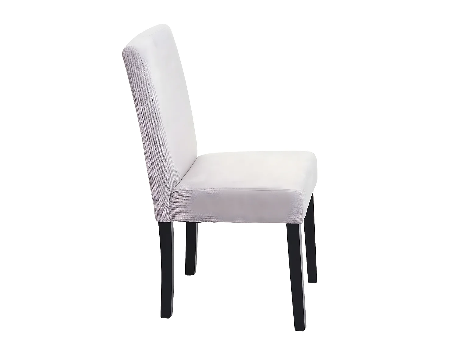 Lot de 2 chaises de salle à manger en tissu crème pieds foncés CDS04460