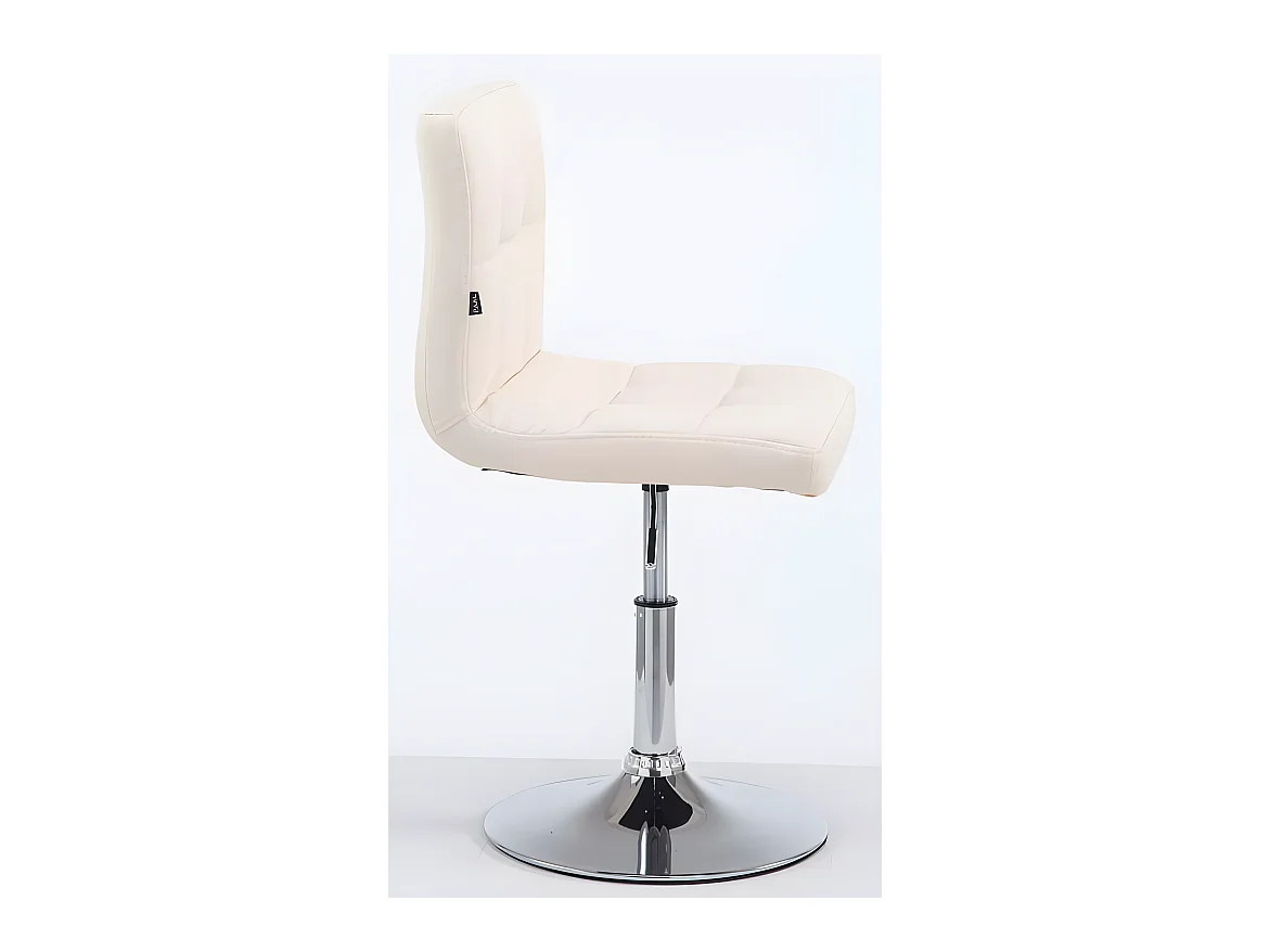 Lot de 2 chaises de salle à manger style moderne et design en synthétique crème hauteur réglable pivotant pieds en métal 10_0000222