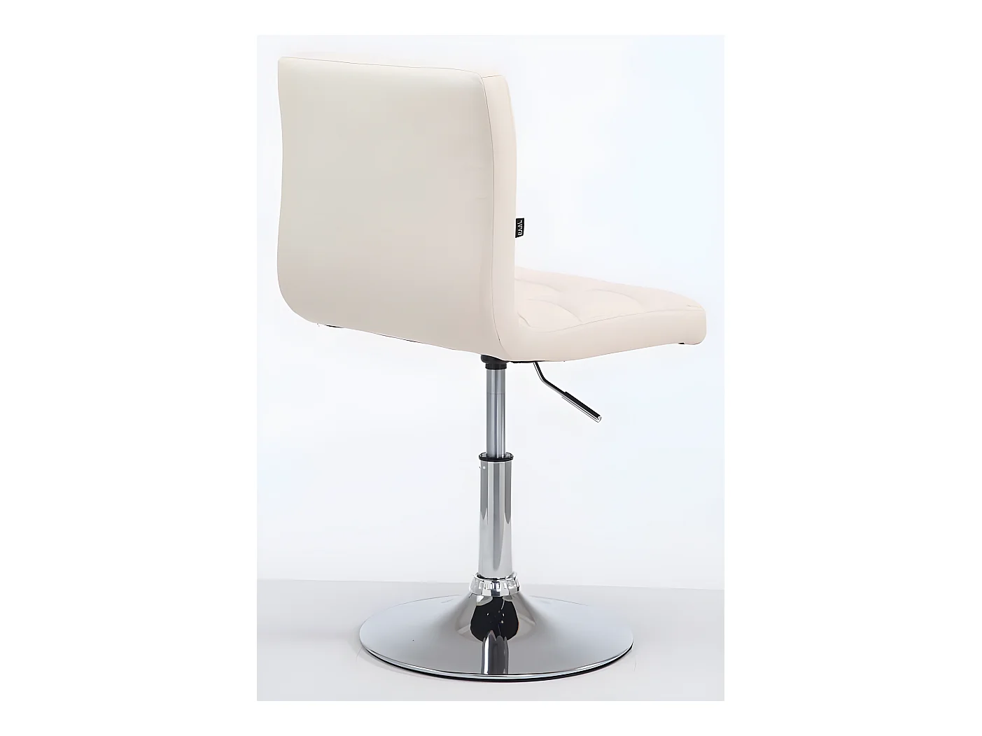 Lot de 2 chaises de salle à manger style moderne et design en synthétique crème hauteur réglable pivotant pieds en métal 10_0000222