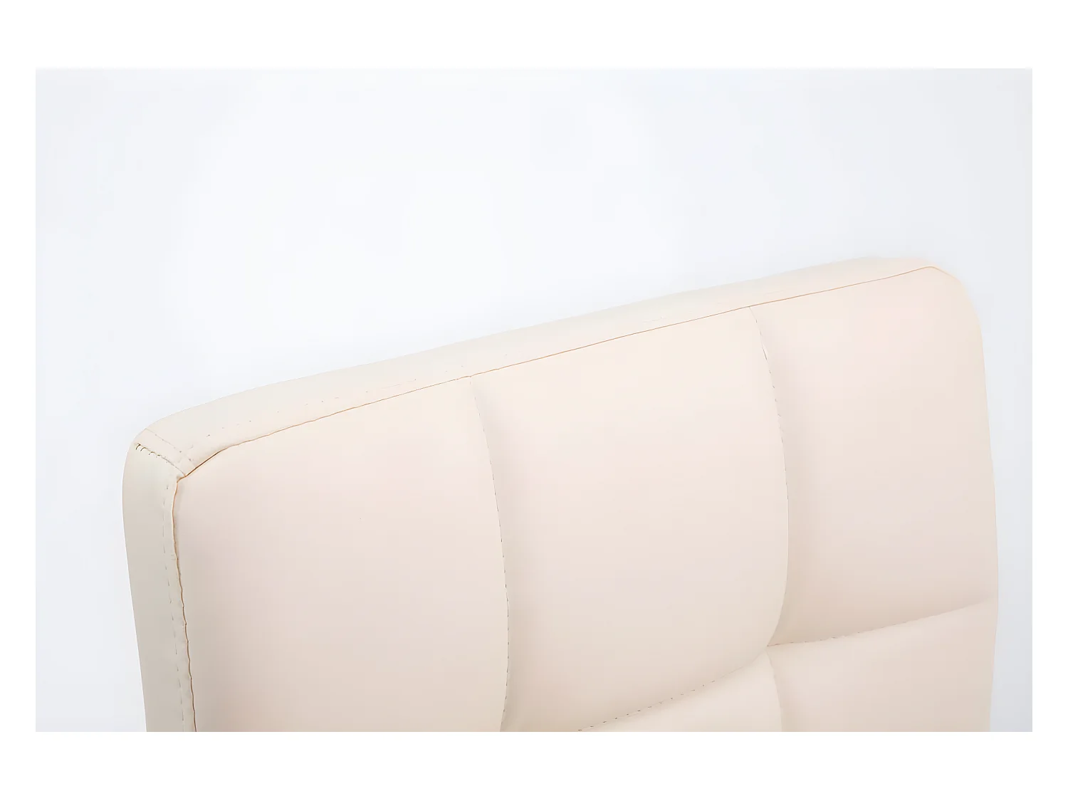 Lot de 2 chaises de salle à manger style moderne et design en synthétique crème hauteur réglable pivotant pieds en métal 10_0000222