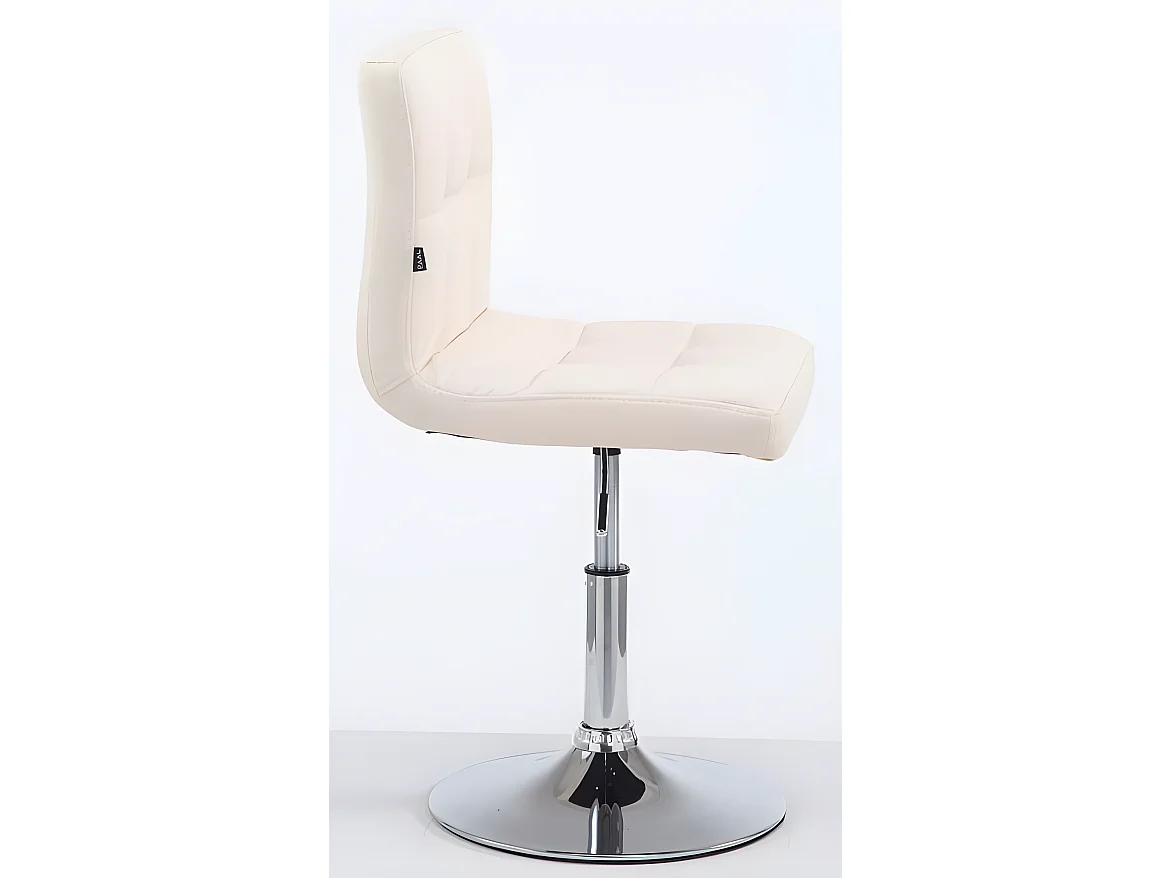 Lot de 2 chaises de salle à manger style moderne et design en synthétique crème hauteur réglable pivotant pieds en métal 10_0000222