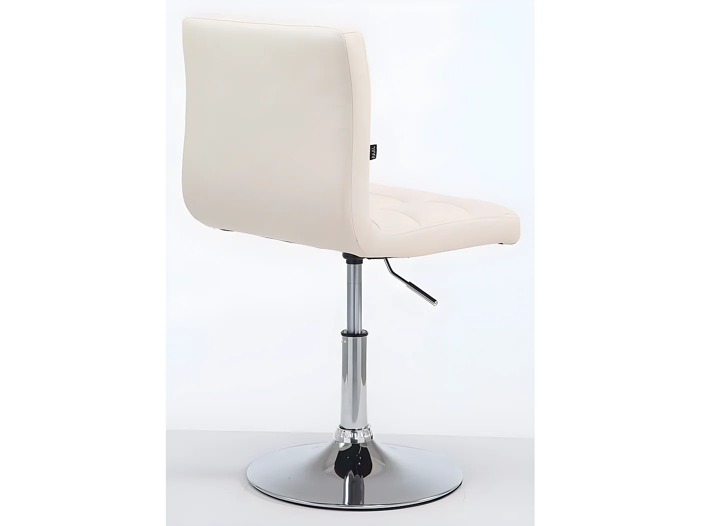 Lot de 2 chaises de salle à manger style moderne et design en synthétique crème hauteur réglable pivotant pieds en métal 10_0000222