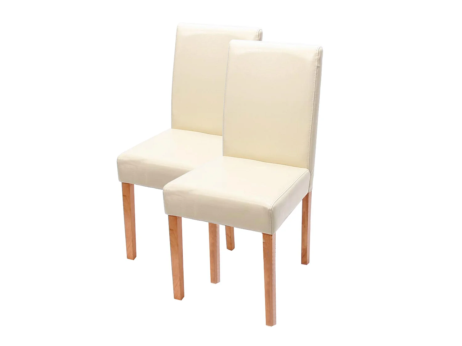 Lot de 6 chaises de salle à manger cuisine en synthétique crème pieds en bois clair design moderne 04_0000717