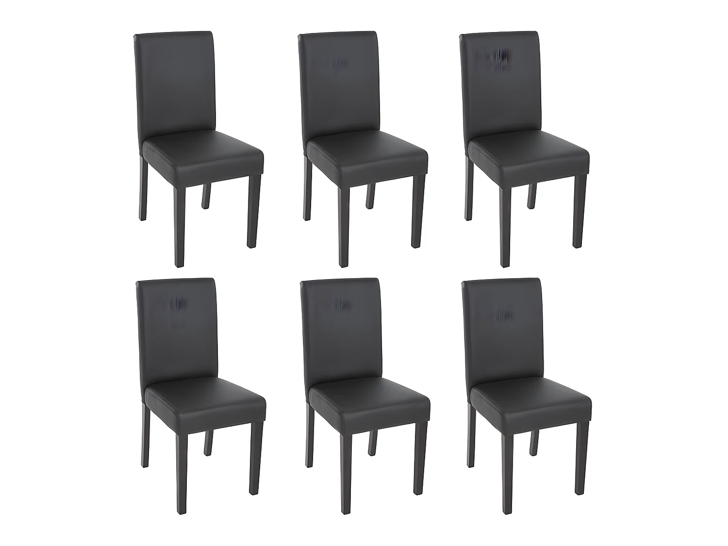 Lot de 6 chaises de salle à manger synthétique noir mat pieds foncés CDS04235