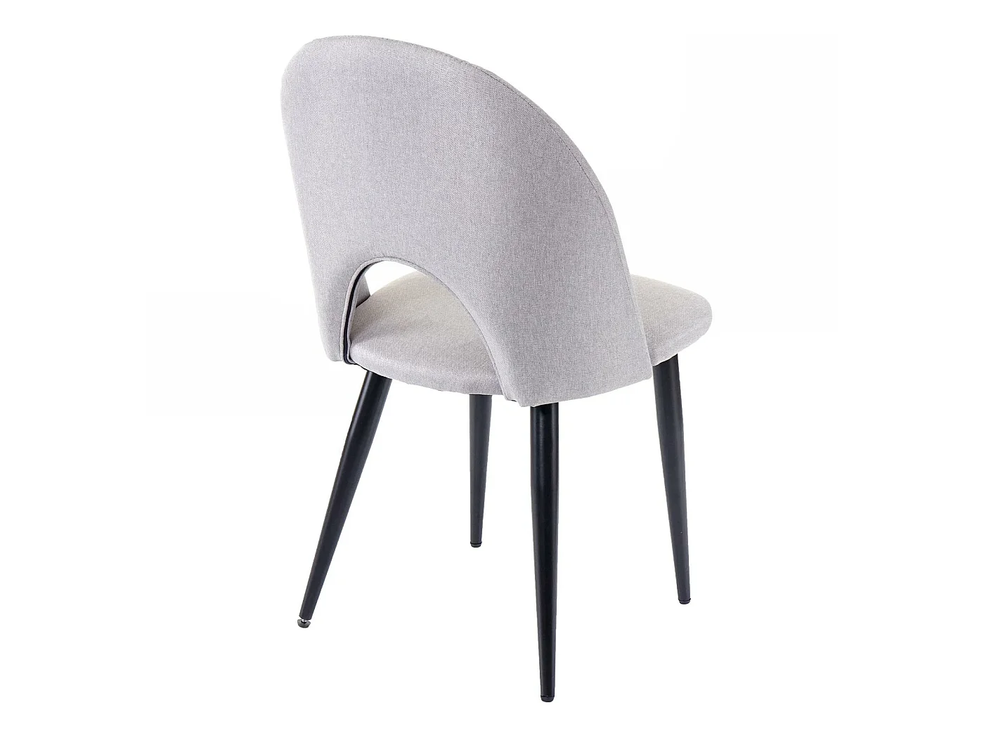 4x chaises de salle à manger cuisine en tissu / textile gris pieds métal 04_0000578