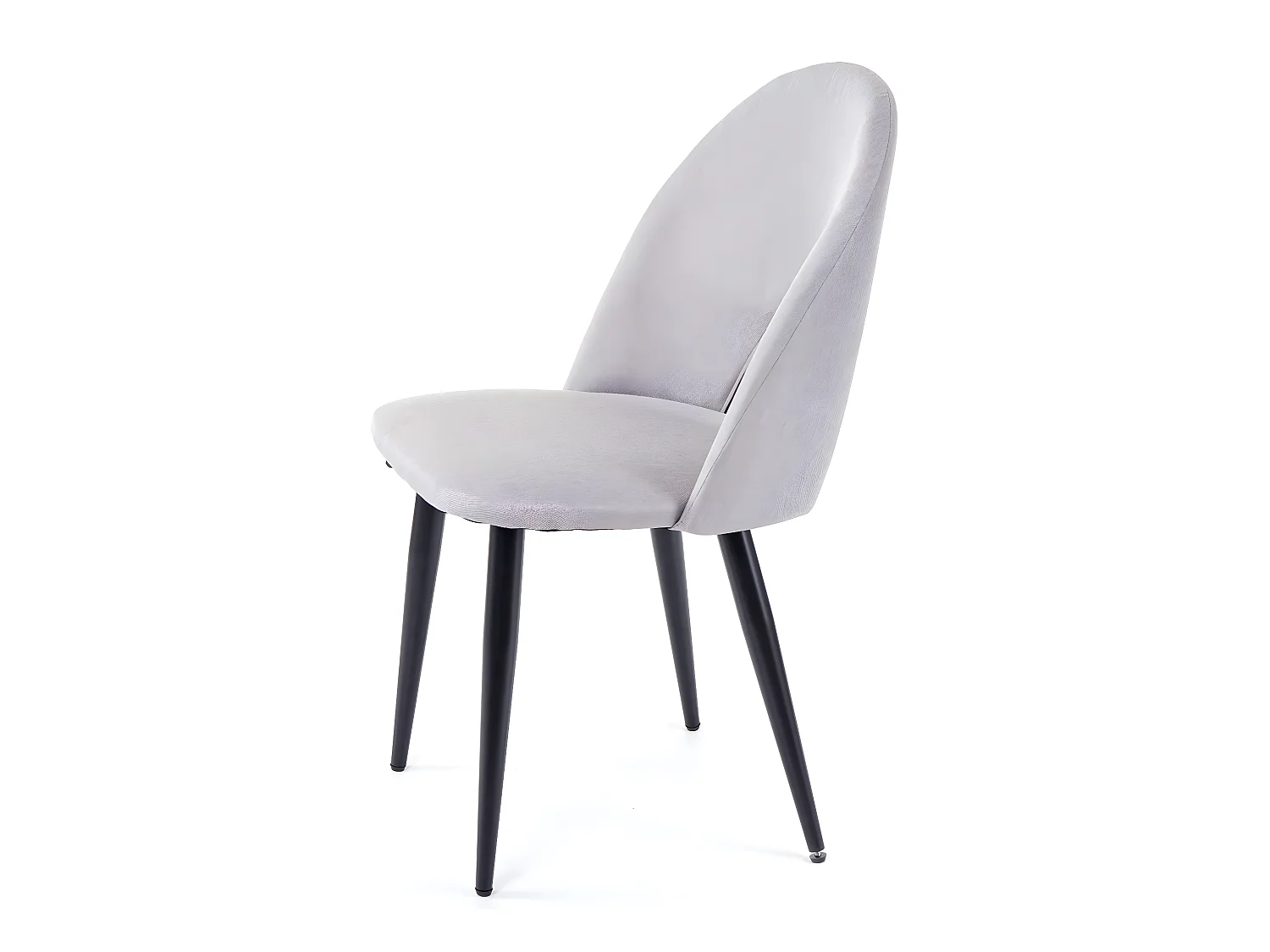 4x chaises de salle à manger cuisine en tissu / textile gris pieds métal 04_0000578