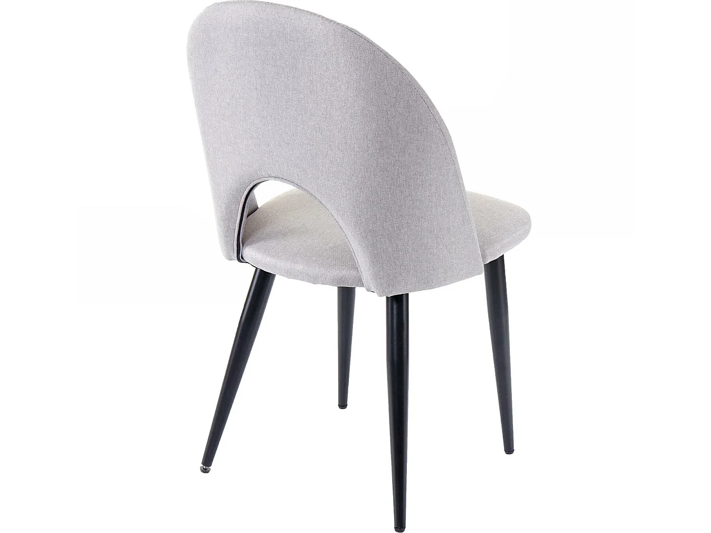 4x chaises de salle à manger cuisine en tissu / textile gris pieds métal 04_0000578