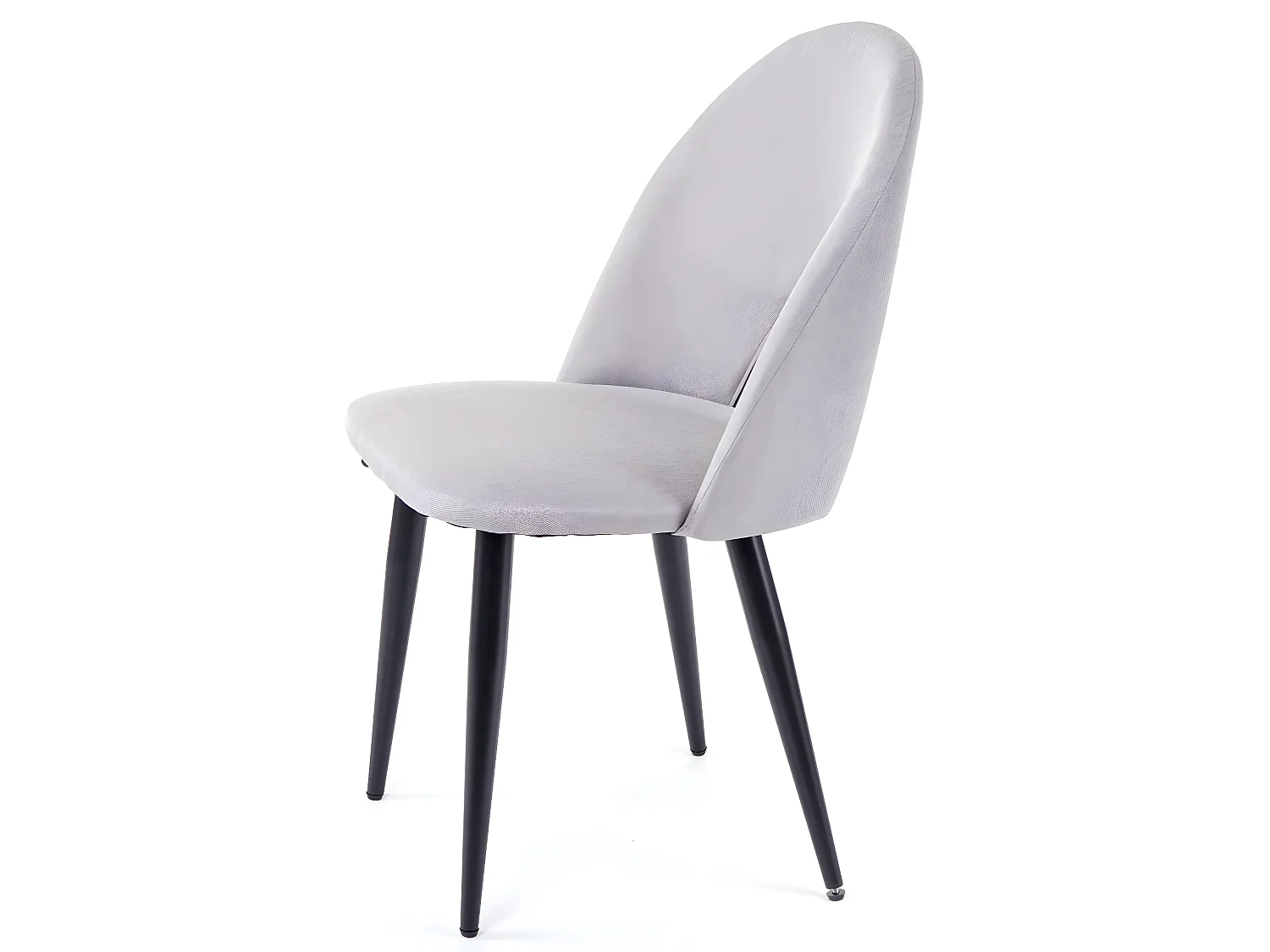 4x chaises de salle à manger cuisine en tissu / textile gris pieds métal 04_0000578