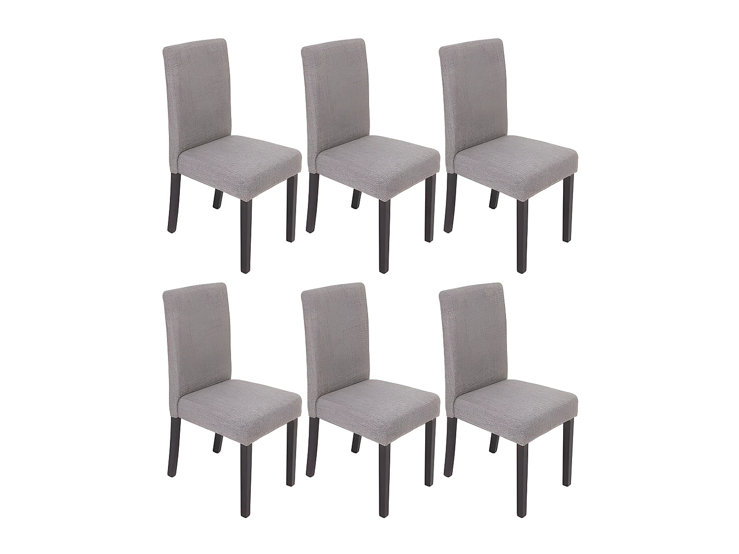 Lot de 6 chaises de salle à manger en tissu gris pieds foncés CDS04228