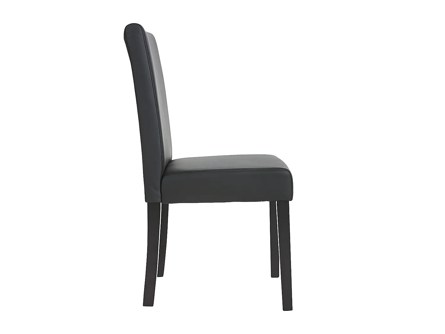 Lot de 4 chaises de salle à manger synthétique noir mat pieds foncés CDS04135