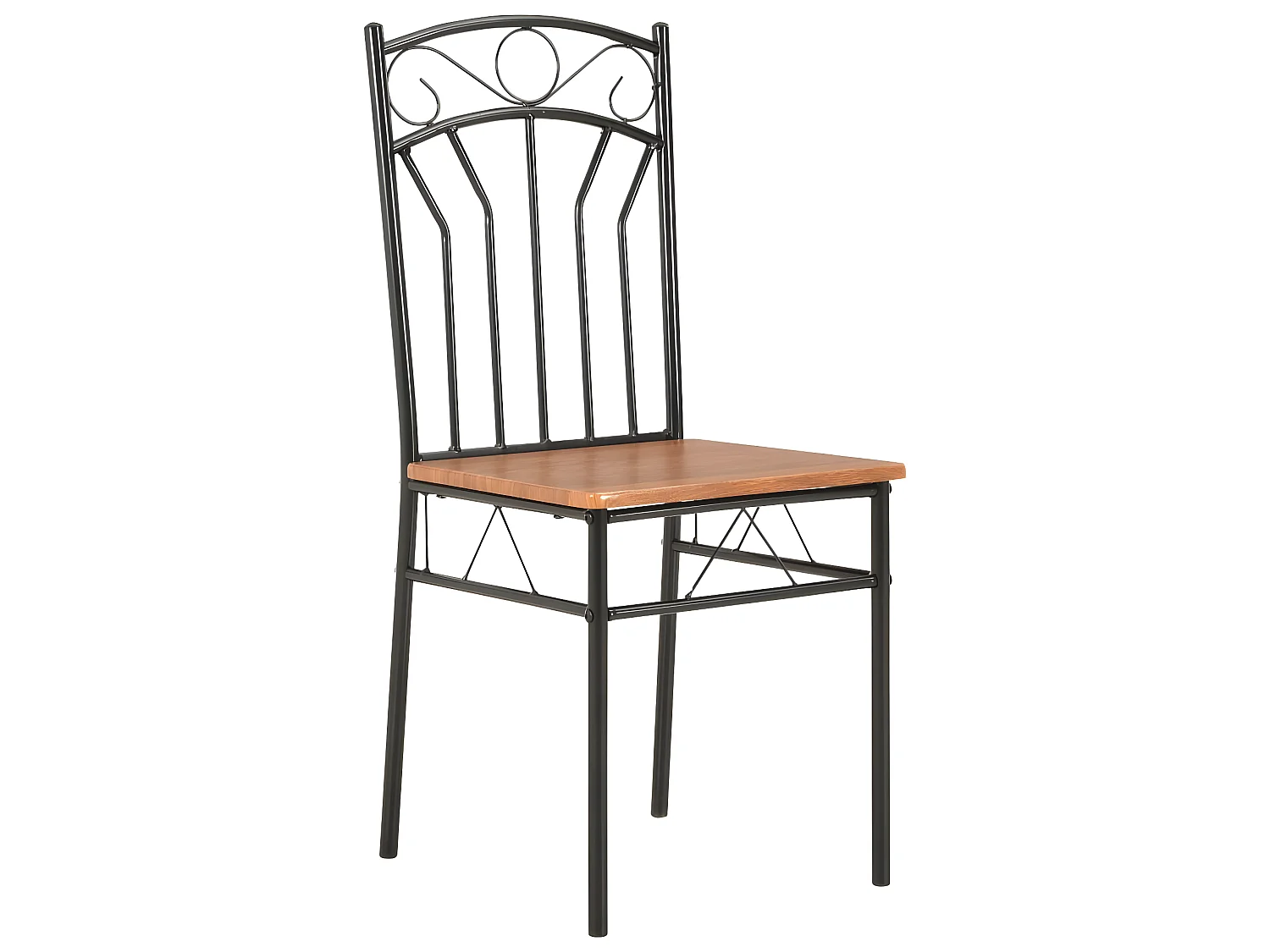 Lot de 4 chaises de salle à manger cuisine design classique marron MDF CDS021694