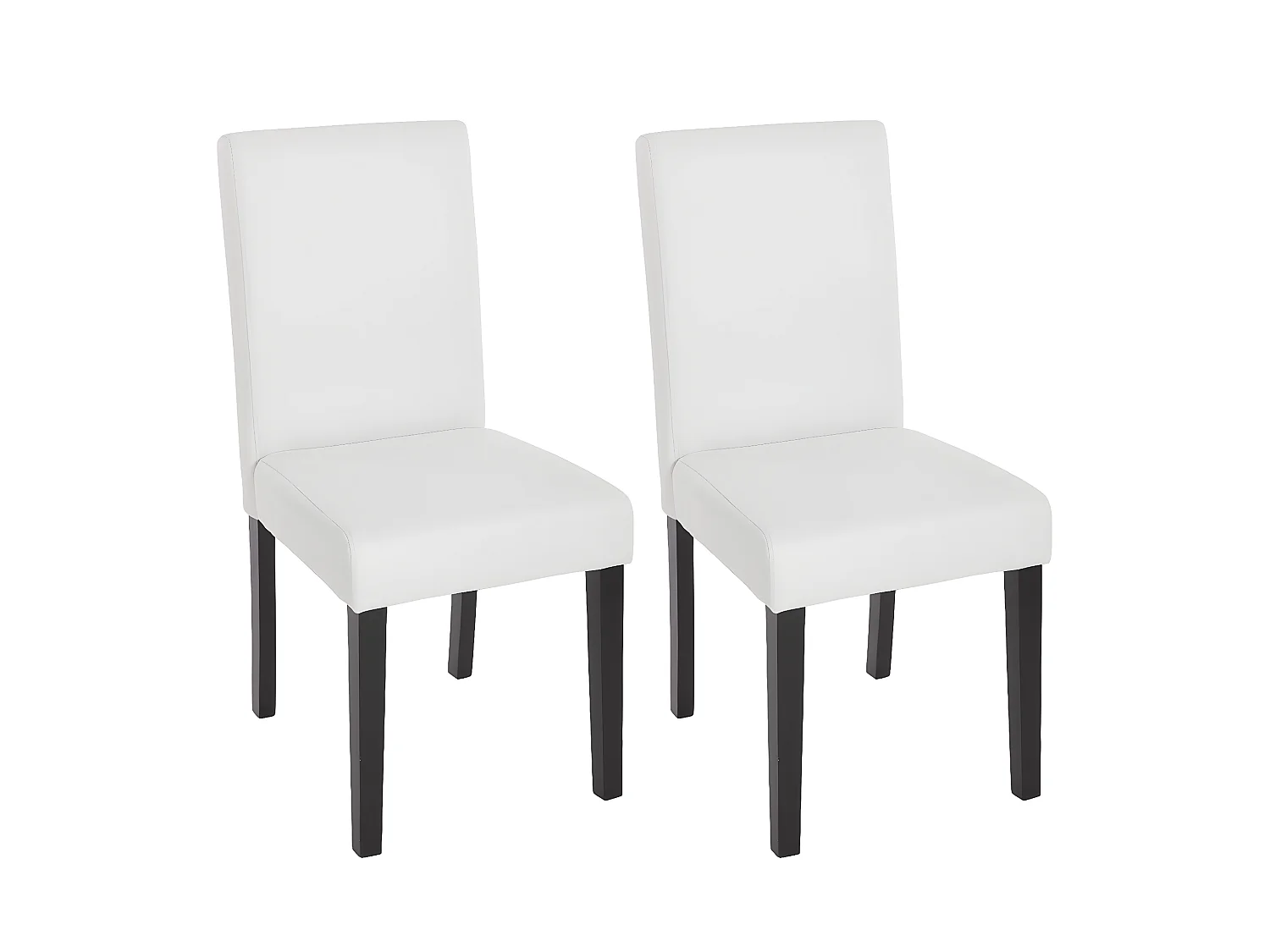 Lot de 2 chaises de salle à manger synthétique blanc mat pieds foncés CDS04037