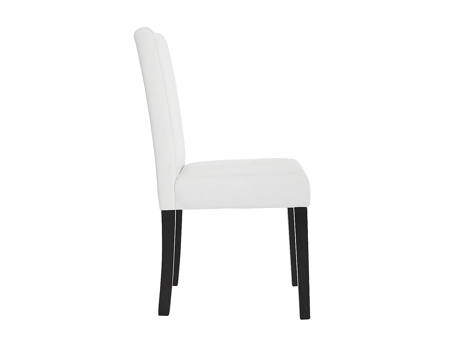 Lot de 2 chaises de salle à manger synthétique blanc mat pieds foncés CDS04037