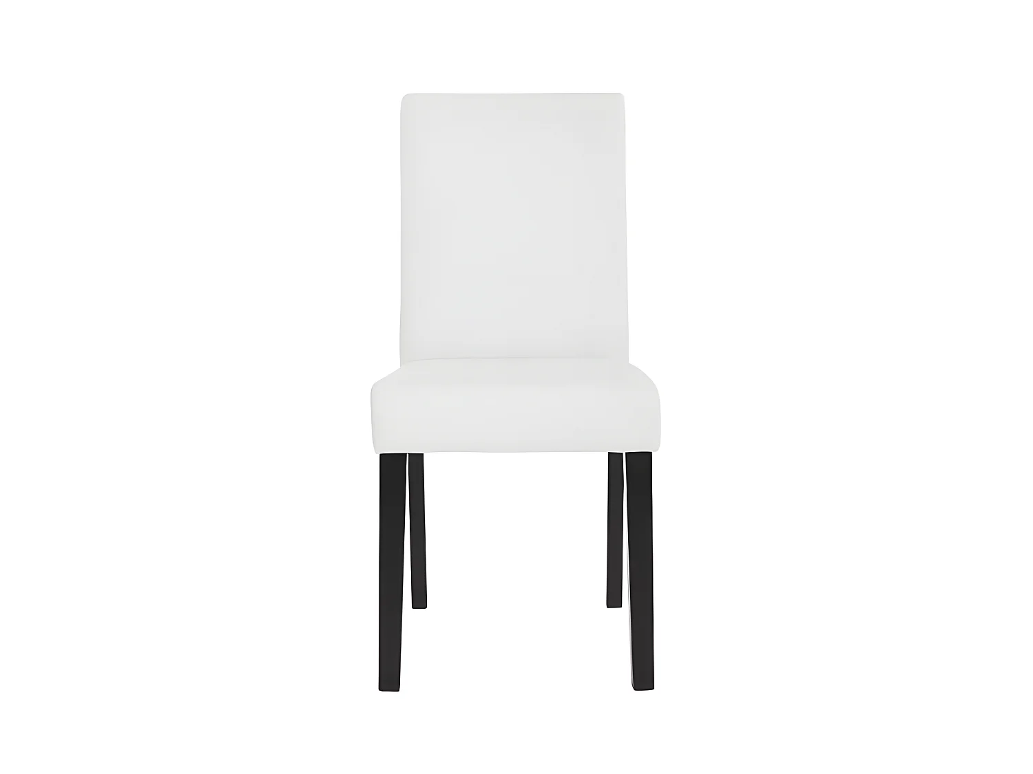 Lot de 2 chaises de salle à manger synthétique blanc mat pieds foncés CDS04037