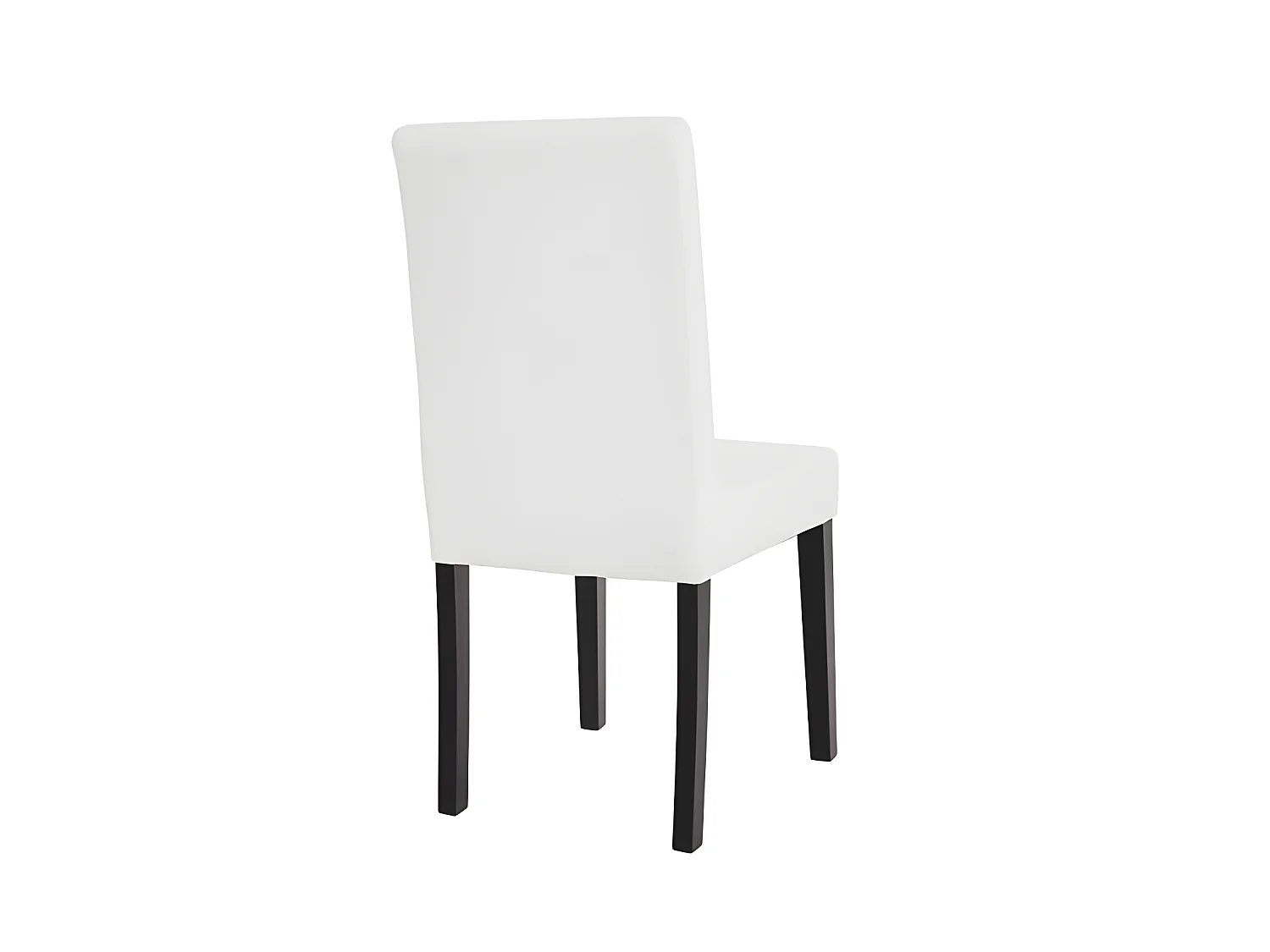 Lot de 2 chaises de salle à manger synthétique blanc mat pieds foncés CDS04037