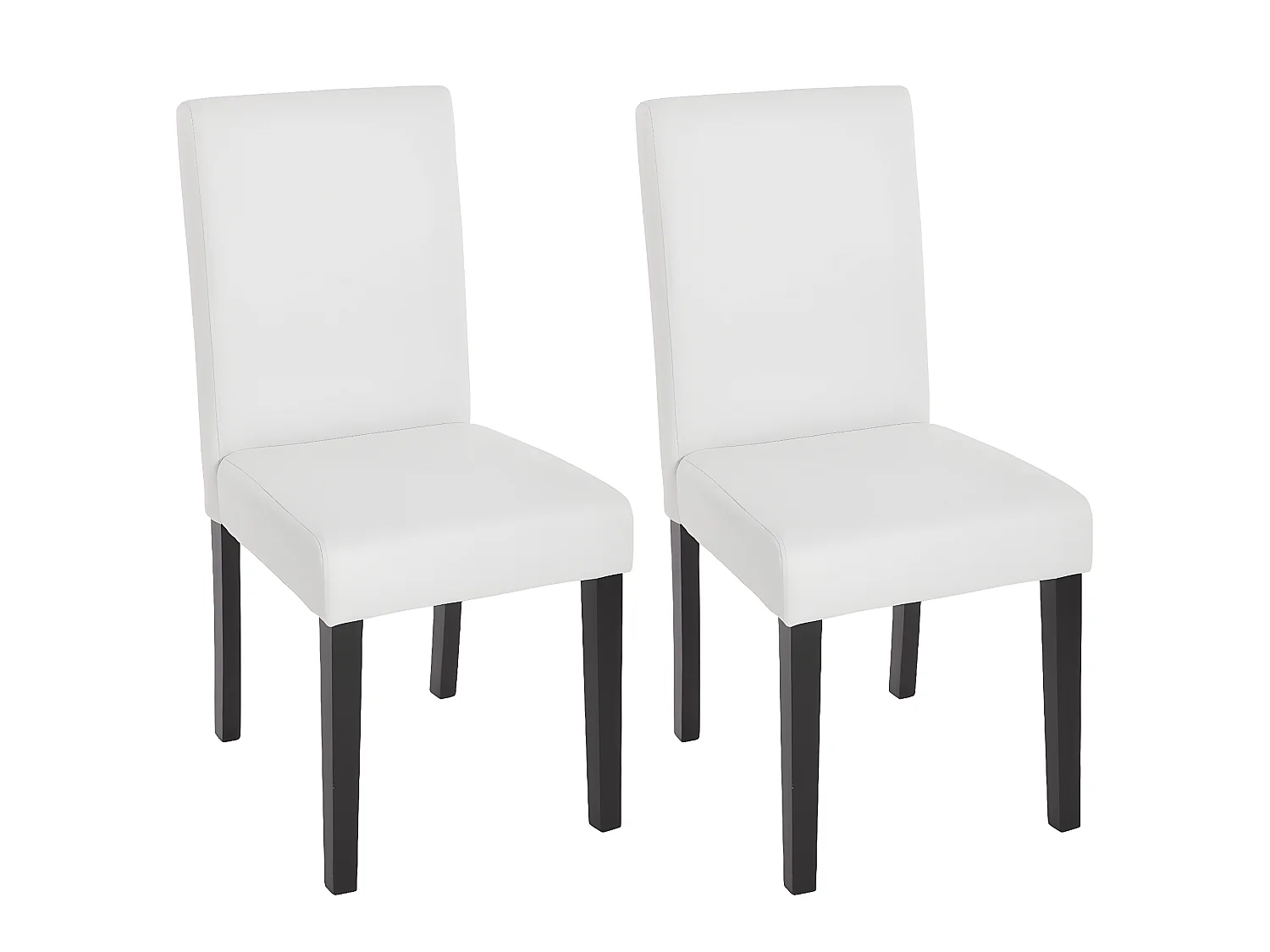 Lot de 2 chaises de salle à manger synthétique blanc mat pieds foncés CDS04037