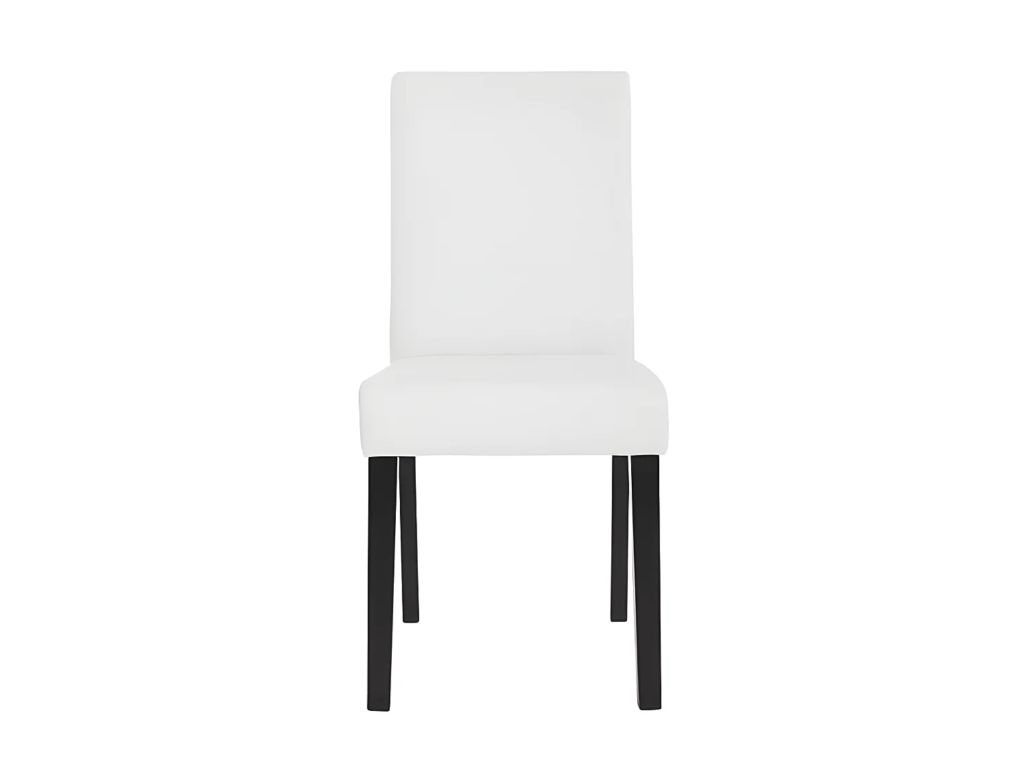 Lot de 2 chaises de salle à manger synthétique blanc mat pieds foncés CDS04037