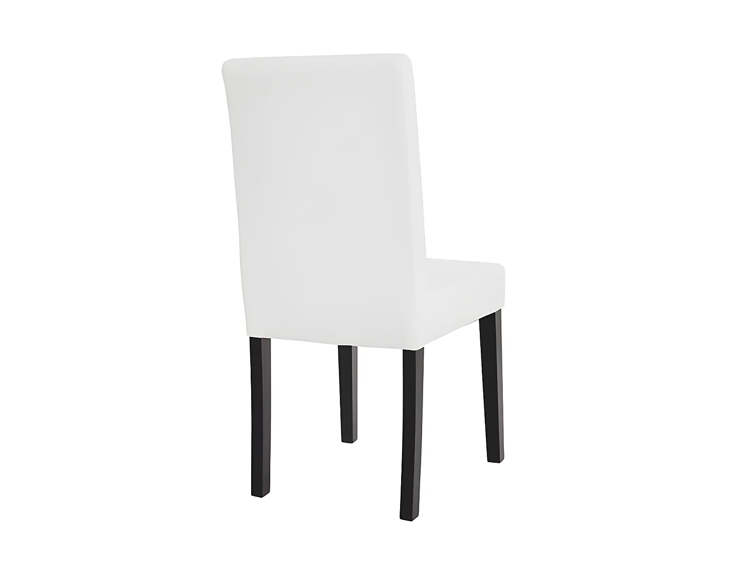 Lot de 2 chaises de salle à manger synthétique blanc mat pieds foncés CDS04037