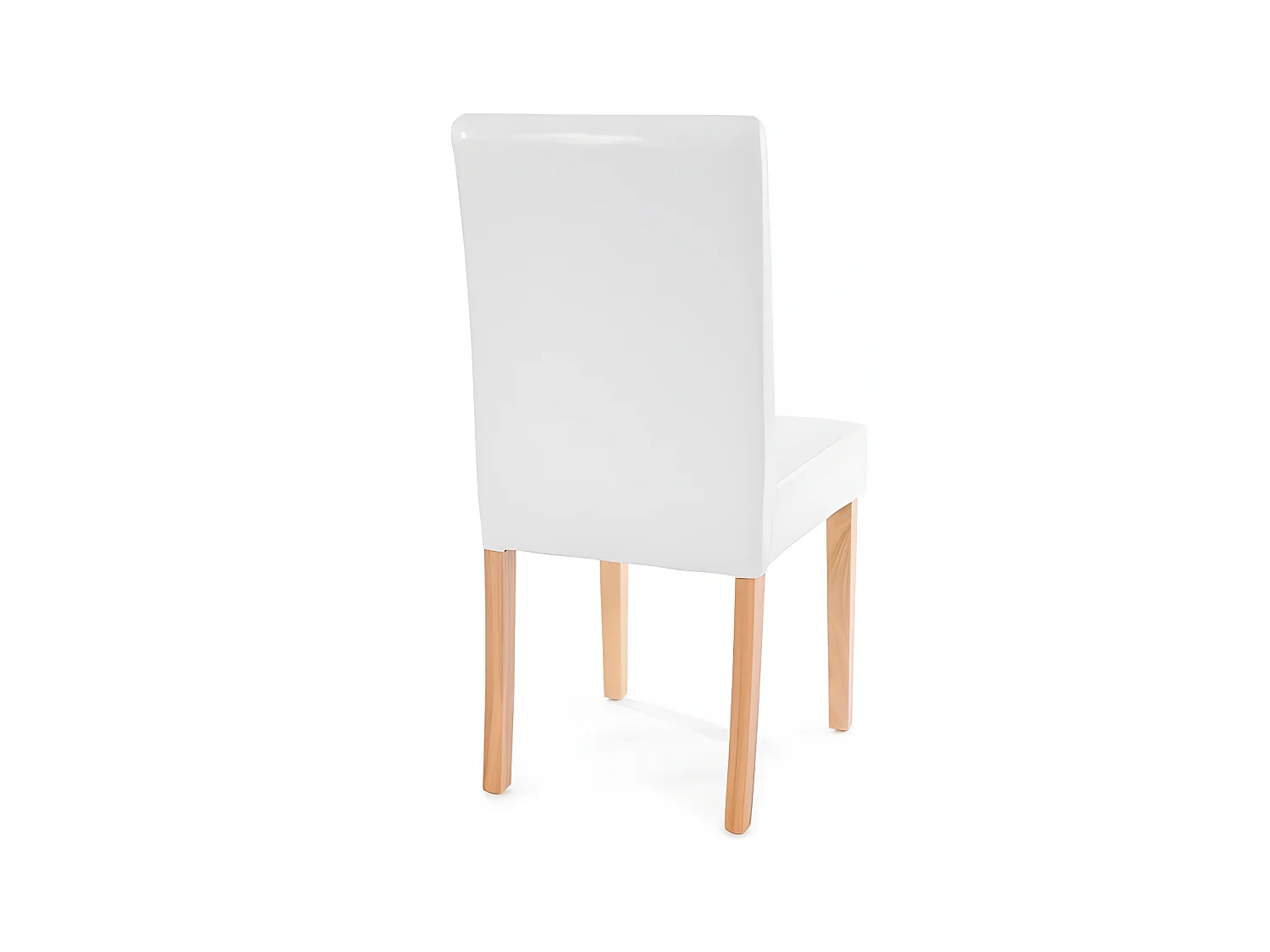 Lot de 2 chaises de salle à manger synthétique blanc pieds clairs CDS04047