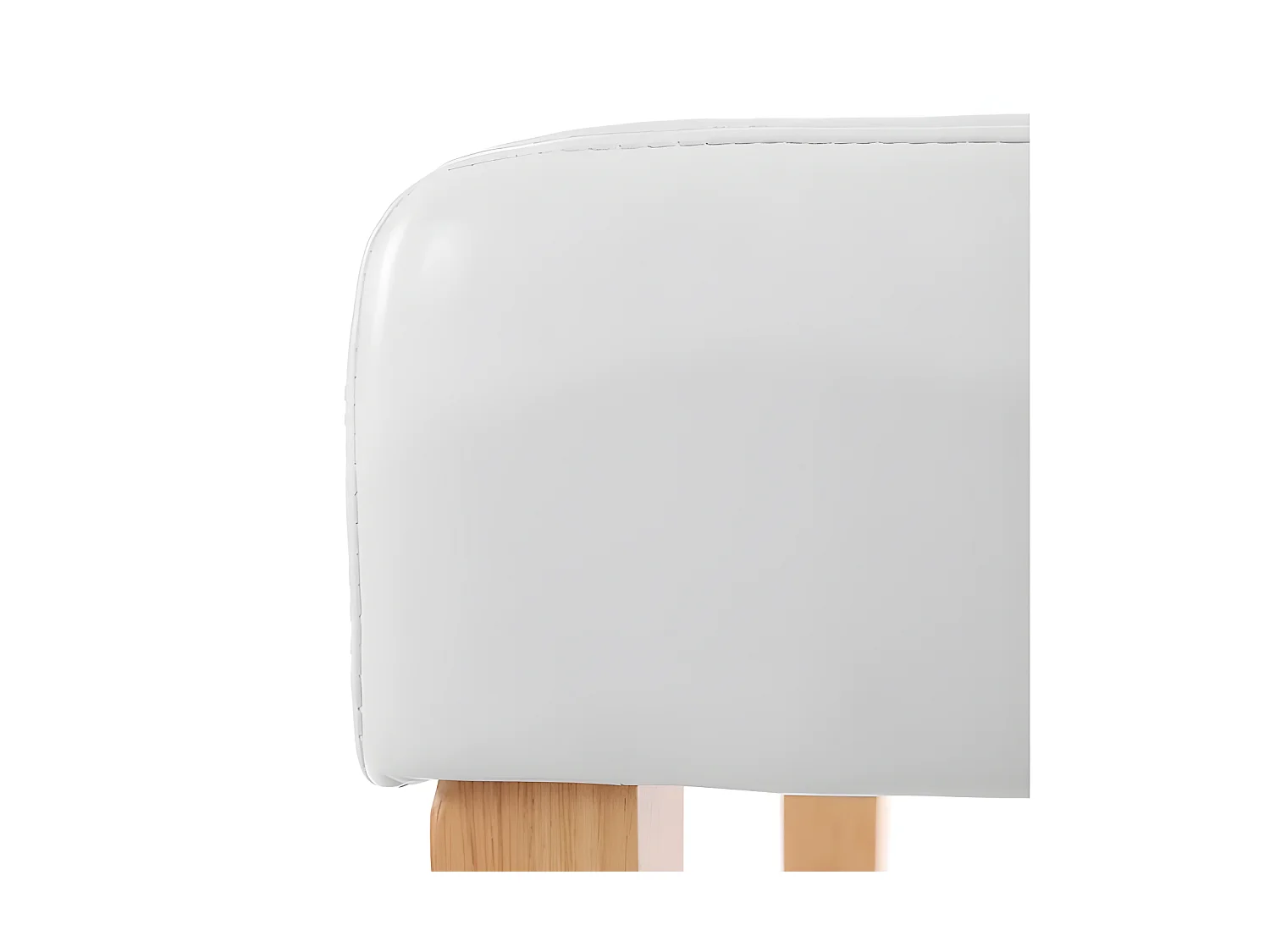 Lot de 2 chaises de salle à manger synthétique blanc pieds clairs CDS04047