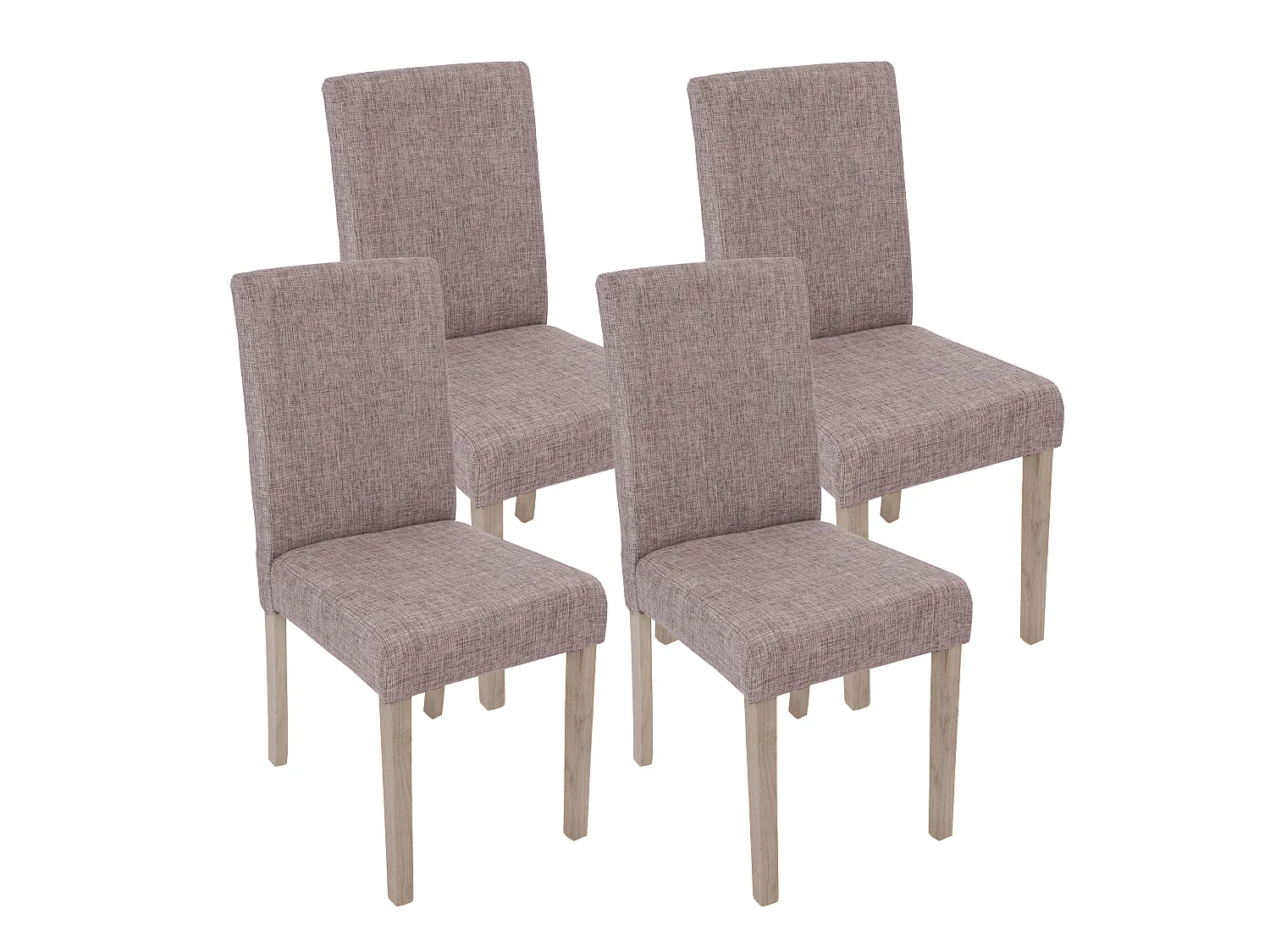 Lot de 4 chaises de salle à manger cuisine en tissu gris pieds en bois clair 04_0000599