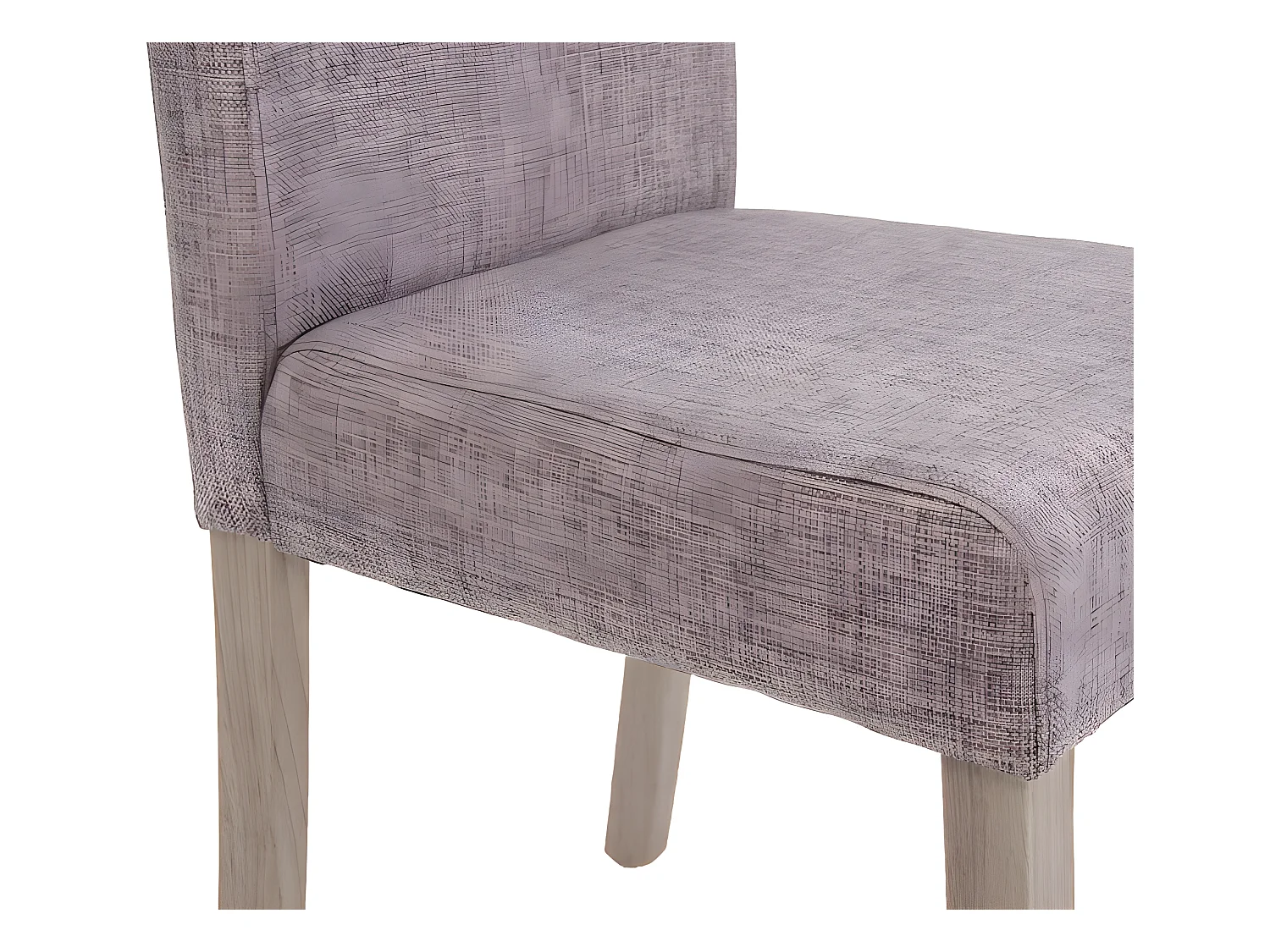 Lot de 4 chaises de salle à manger cuisine en tissu gris pieds en bois clair 04_0000599