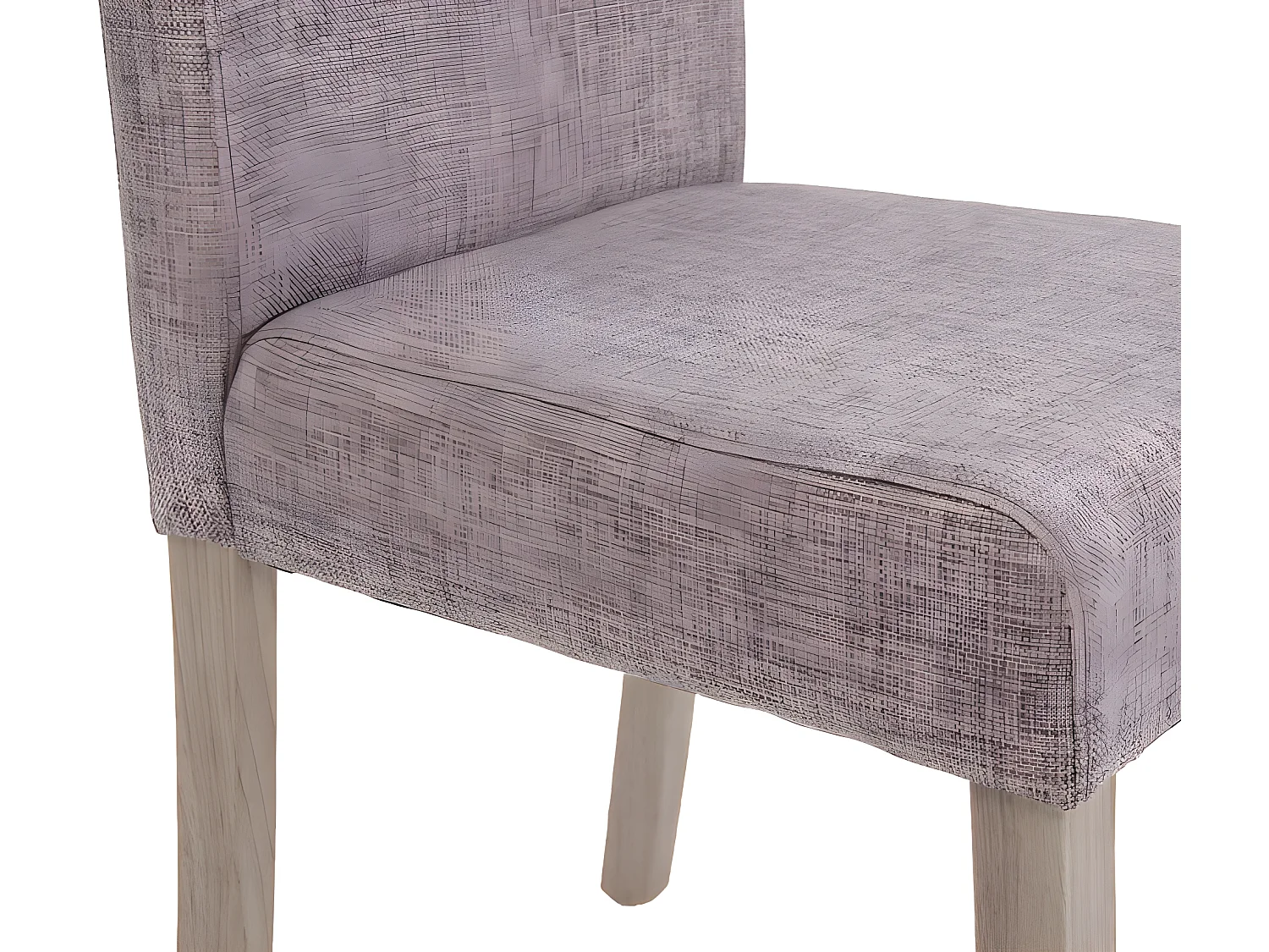 Lot de 4 chaises de salle à manger cuisine en tissu gris pieds en bois clair 04_0000599