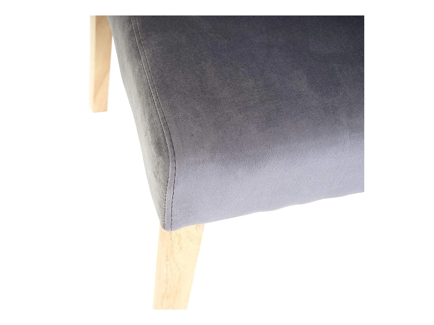 Lot de 2 chaises de salle à manger / cuisine en tissu velours gris CDS04410