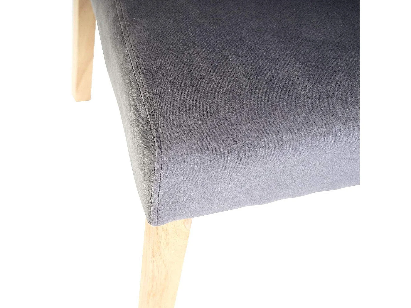 Lot de 2 chaises de salle à manger / cuisine en tissu velours gris CDS04410