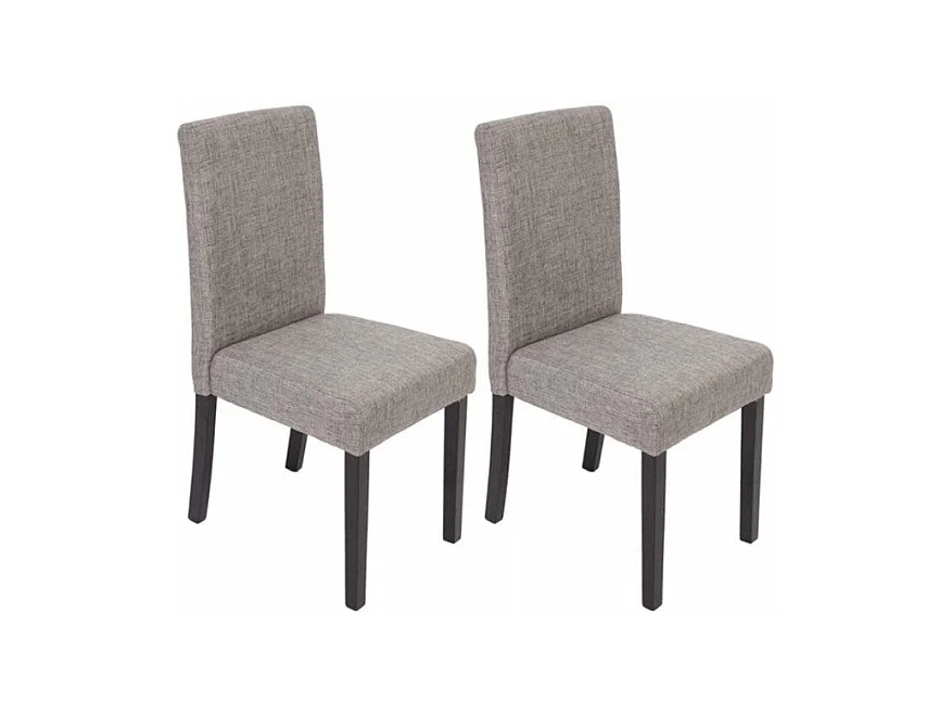 Lot de 2 chaises de salle à manger en tissu gris pieds foncés CDS04028
