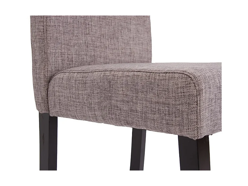 Lot de 2 chaises de salle à manger en tissu gris pieds foncés CDS04028