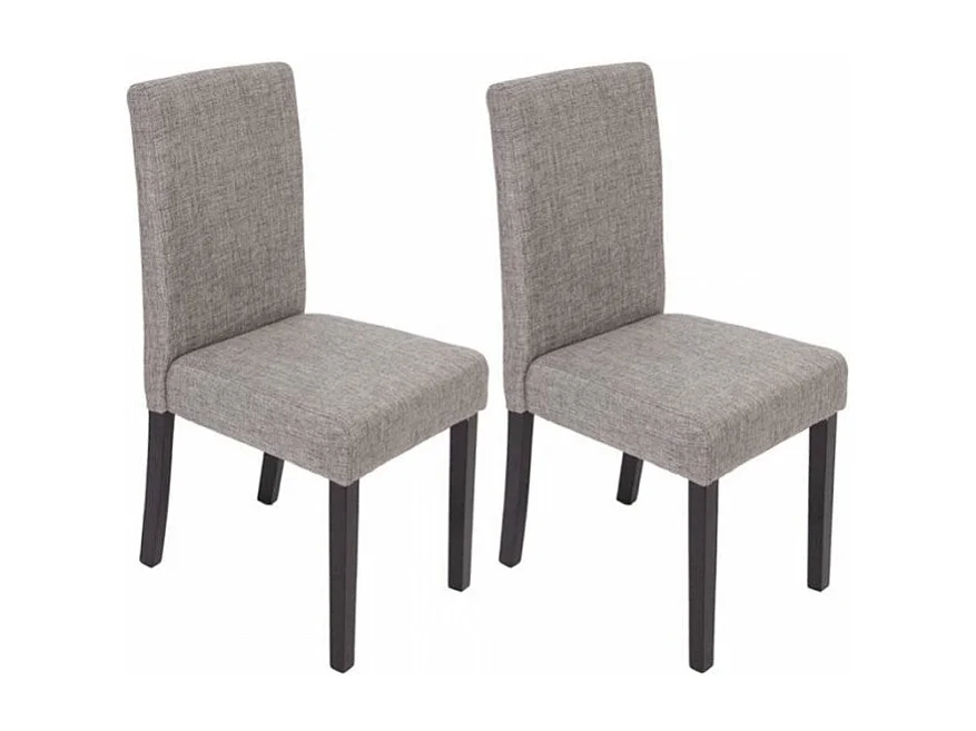 Lot de 2 chaises de salle à manger en tissu gris pieds foncés CDS04028