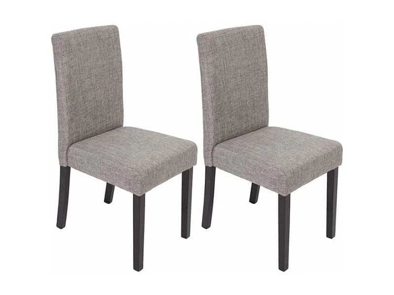 Lot de 2 chaises de salle à manger en tissu gris pieds foncés CDS04028