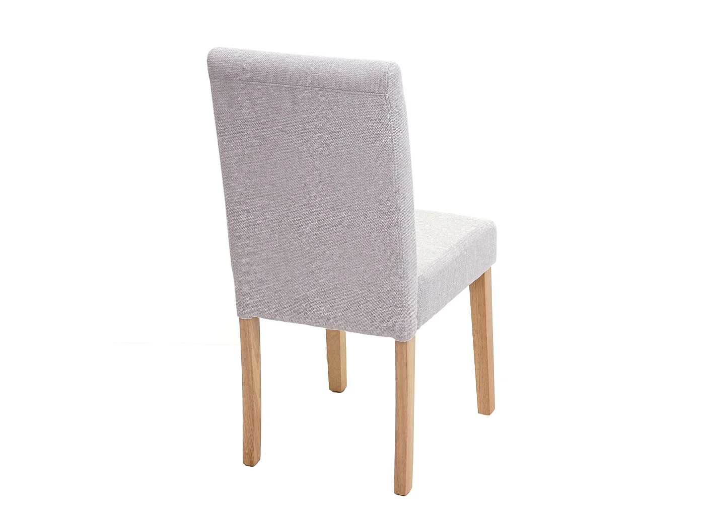 Lot de 2 chaises de salle à manger en tissu gris pieds en bois massif laqué clairs CDS04461
