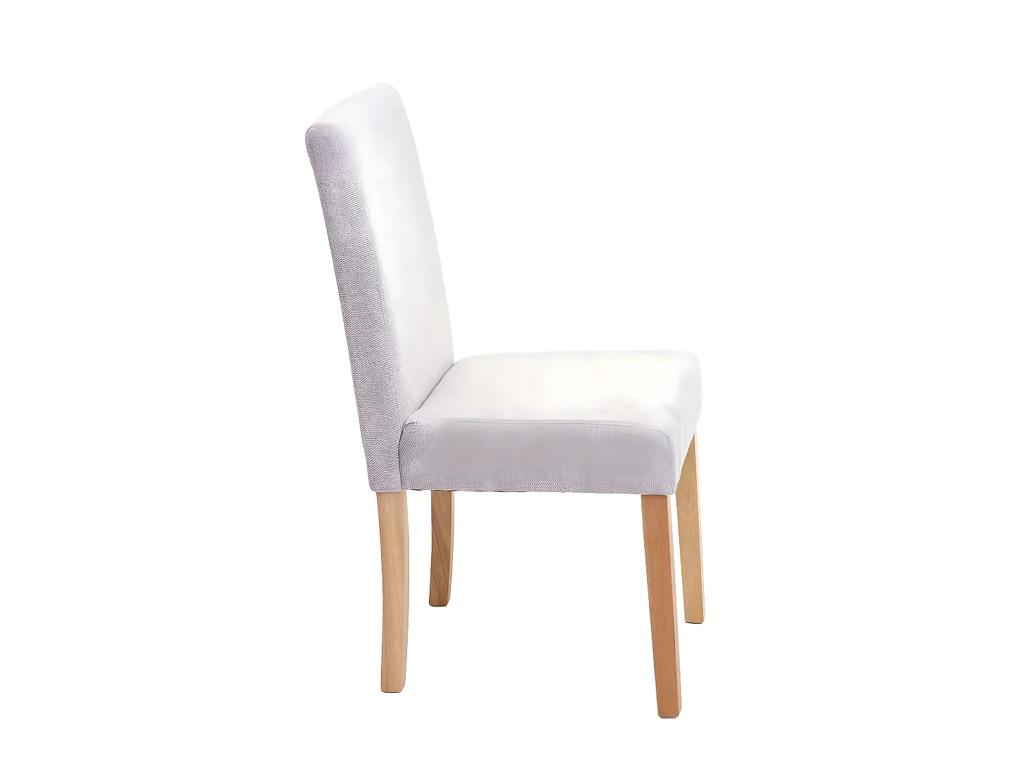 Lot de 2 chaises de salle à manger en tissu gris pieds en bois massif laqué clairs CDS04461