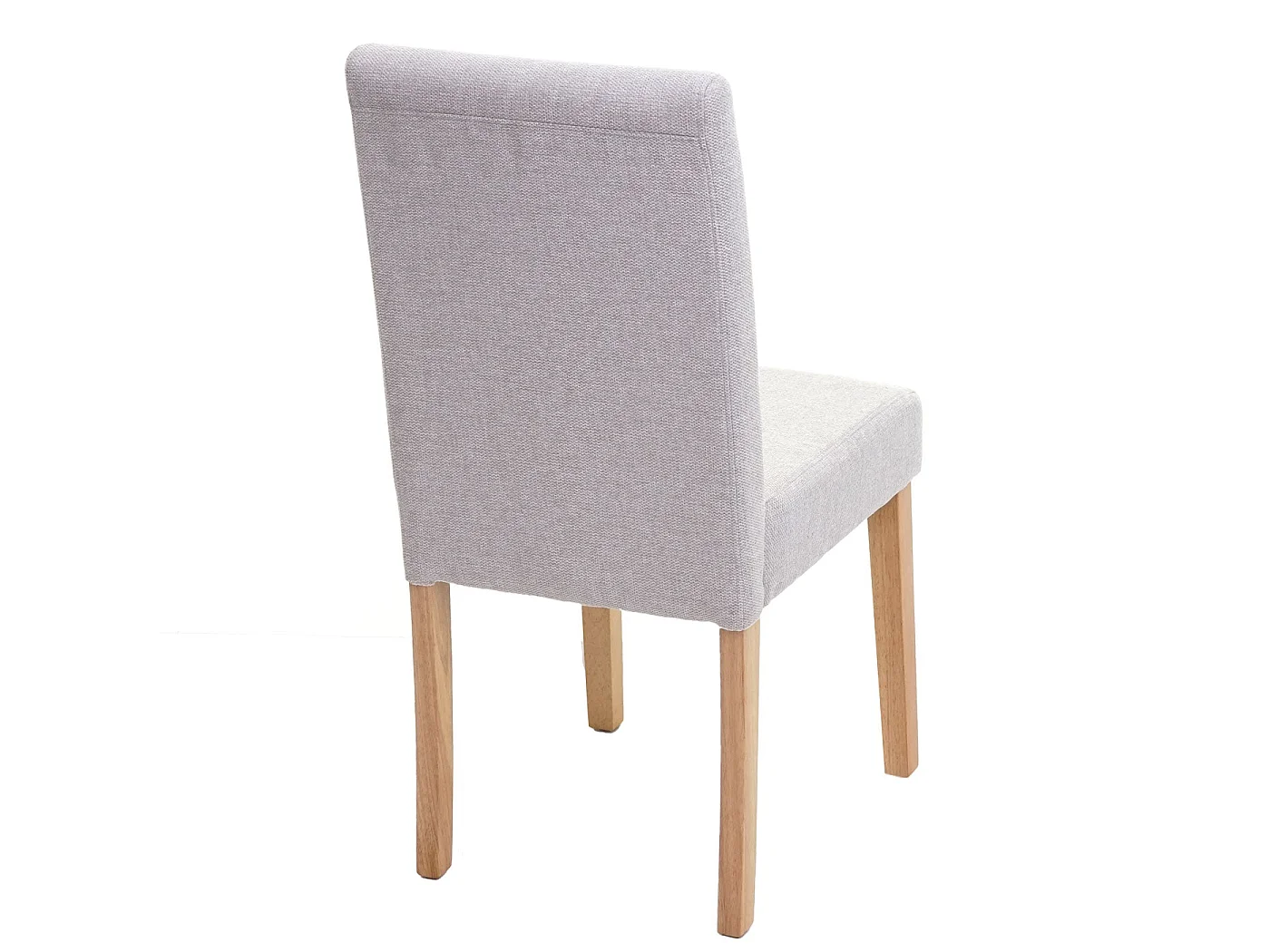 Lot de 2 chaises de salle à manger en tissu gris pieds en bois massif laqué clairs CDS04461