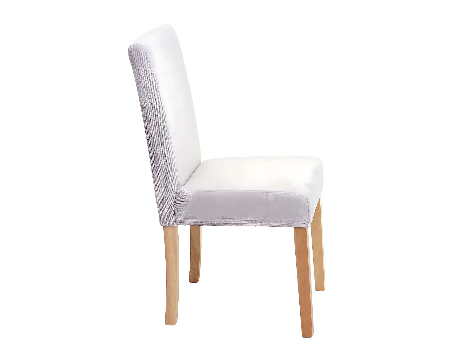 Lot de 2 chaises de salle à manger en tissu gris pieds en bois massif laqué clairs CDS04461