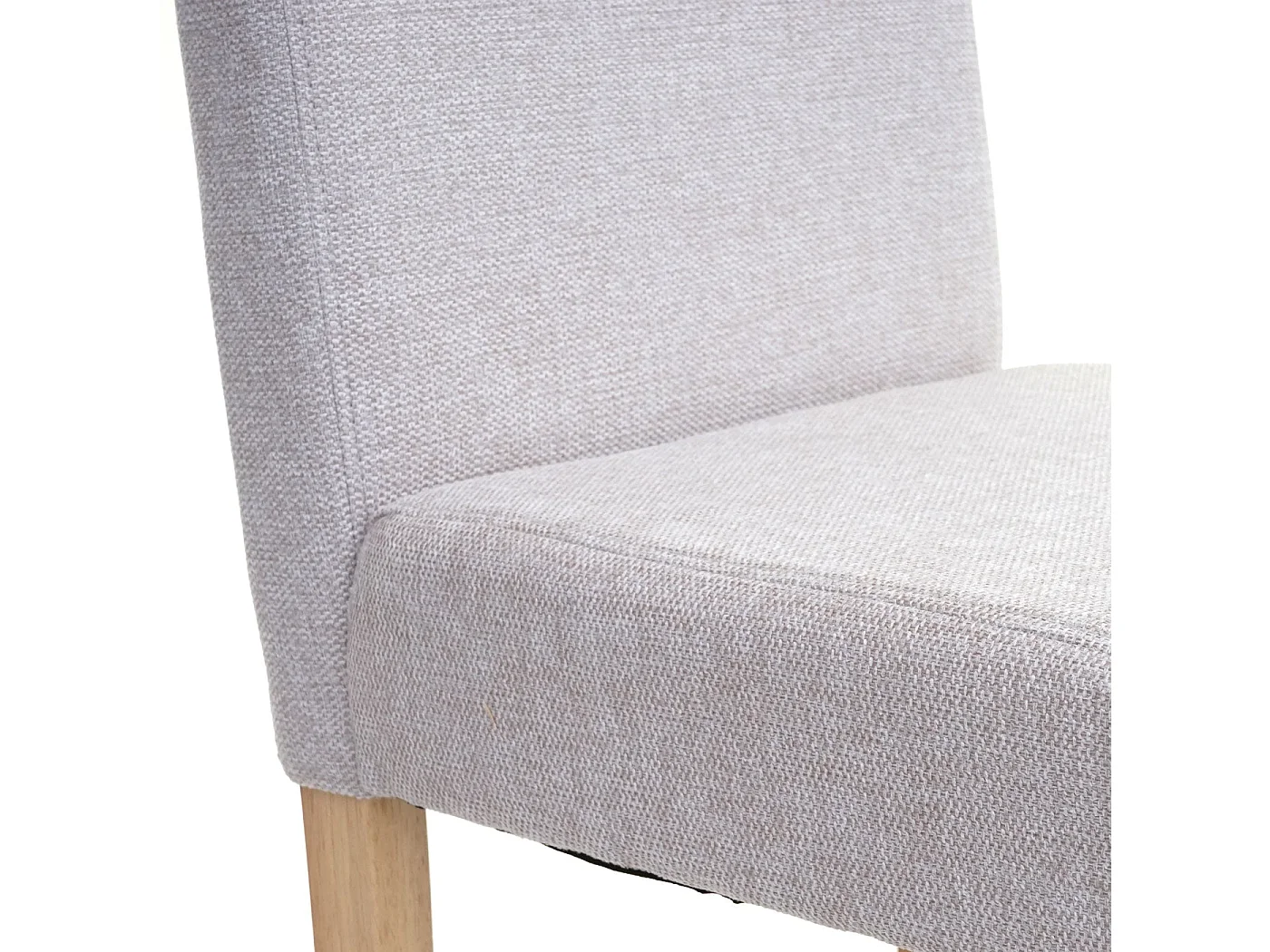 Lot de 2 chaises de salle à manger en tissu gris pieds en bois massif laqué clairs CDS04461