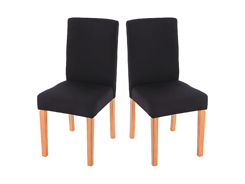 Lot de 2 chaises de salle à manger cuisine en tissu gris anthracite pieds en bois clair design moderne 04_0002082