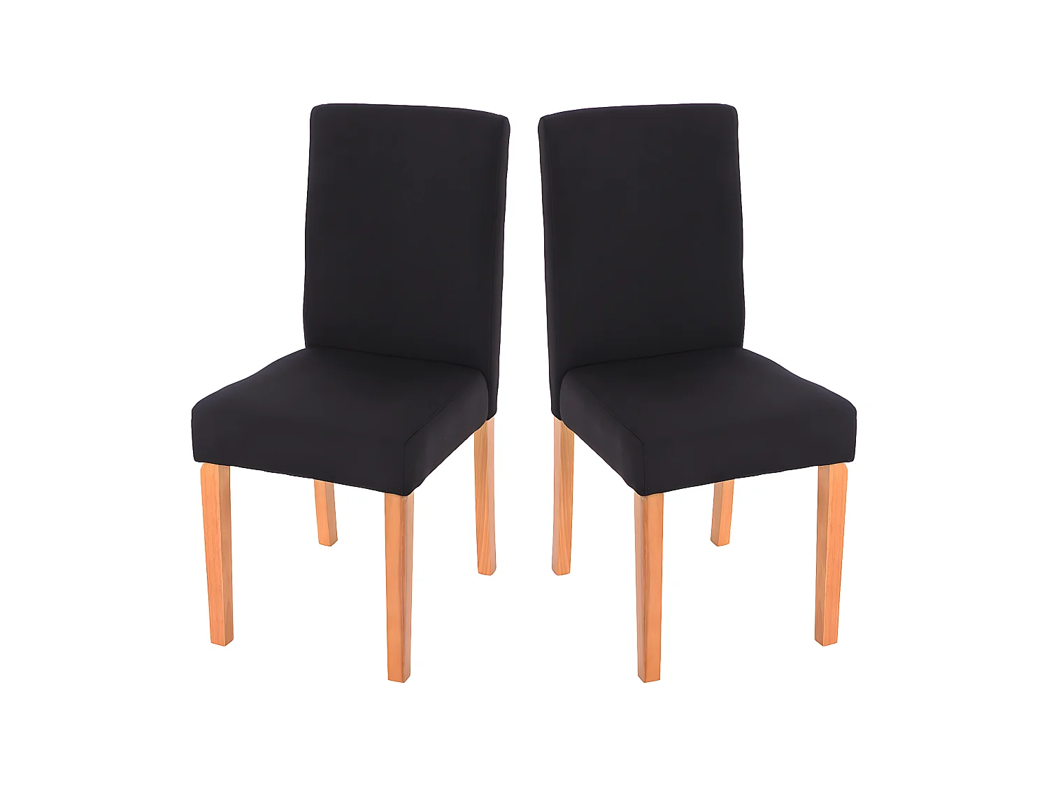 Lot de 2 chaises de salle à manger cuisine en tissu gris anthracite pieds en bois clair design moderne 04_0002082